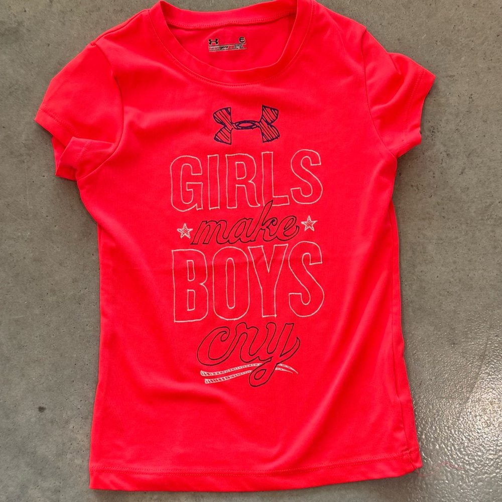 Under Armour Girls' Graphic Tee - Vivid Red/Pink